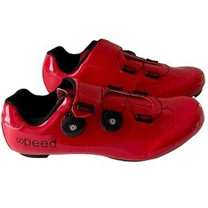 Cycling Bike Shoes Women Indoor Outdoor Cleat Compatible Red with Lock 43 46 NEW